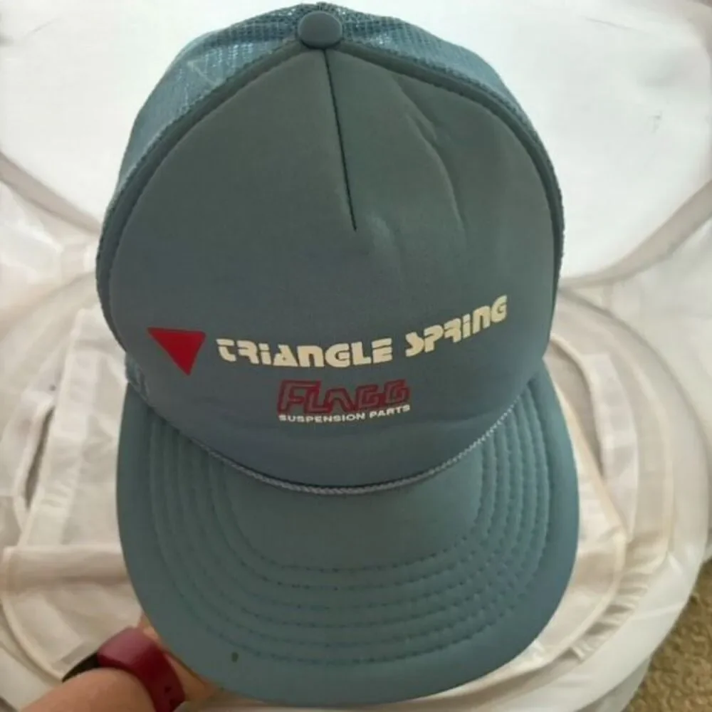 Vintage Mesh Trucker Cap Triangle Spring Flagg Suspension Parts Headmost Hat